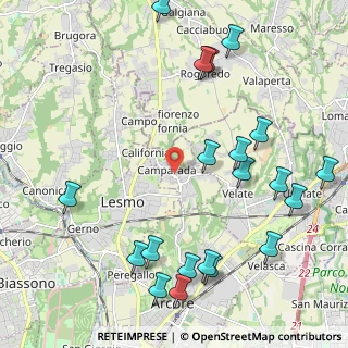 Mappa Viale Grigna, 20857 Camparada MB, Italia (2.648)