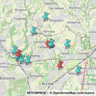 Mappa Viale Grigna, 20857 Camparada MB, Italia (2.19667)