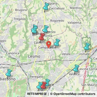 Mappa Viale Grigna, 20857 Camparada MB, Italia (2.655)