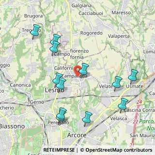 Mappa Viale Grigna, 20857 Camparada MB, Italia (2.21083)