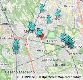 Mappa Via Confalonieri, 20821 Meda MB, Italia (1.959)