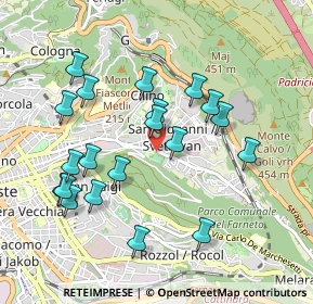 Mappa Strada di Guardiella, 34128 Trieste TS, Italia (0.95)