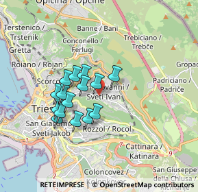 Mappa Strada di Guardiella, 34128 Trieste TS, Italia (1.34667)