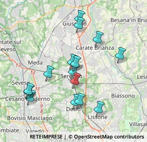 Mappa Via Giacomo Leopardi, 20831 Seregno MB, Italia (3.628)