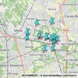Mappa Via Vincenzo Foppa, 20831 Seregno MB, Italia (1.36643)