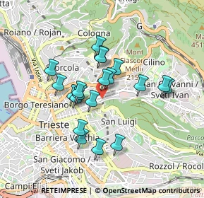 Mappa Piazza dei Volontari Giuliani, 34126 Trieste TS, Italia (0.7225)