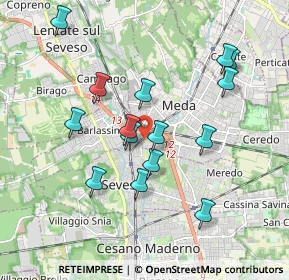 Mappa Via dei Celuschi, 20821 Meda MB, Italia (1.768)