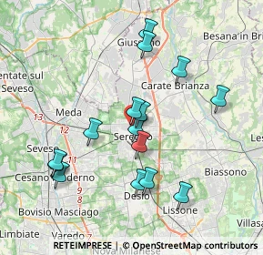Mappa Via G.Schiaparelli, 20831 Seregno MB, Italia (3.60133)