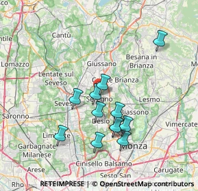 Mappa Via G.Schiaparelli, 20831 Seregno MB, Italia (6.47833)
