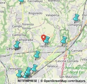 Mappa Via B. Gigli, 20865 Usmate Velate MB, Italia (2.8475)