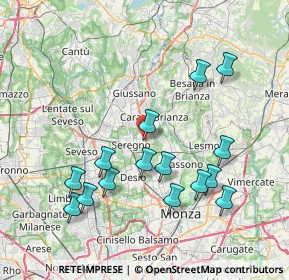 Mappa Via Bruxelles, 20831 Seregno MB, Italia (7.95667)