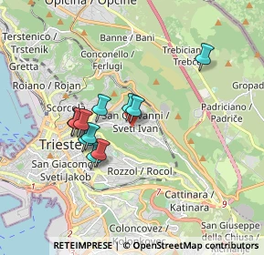 Mappa Strada per Longera, 34128 Trieste TS, Italia (1.41545)