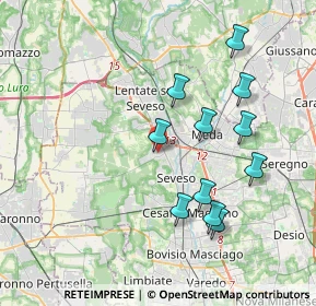 Mappa Via Cesare Battisti, 20823 Lentate sul Seveso MB, Italia (3.70545)