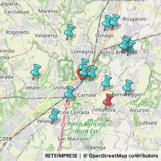 Mappa Via Roma, 20866 Carnate MB, Italia (1.988)