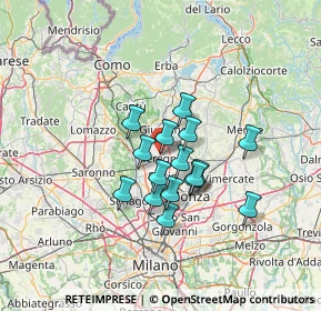 Mappa Via Pietro Maroncelli, 20831 Seregno MB, Italia (9.65875)