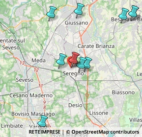 Mappa Via Pietro Maroncelli, 20831 Seregno MB, Italia (5.9525)