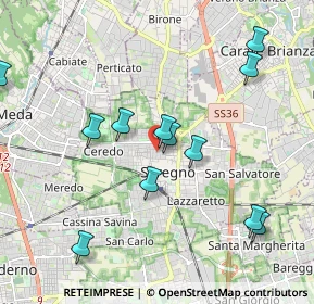 Mappa Via Pietro Maroncelli, 20831 Seregno MB, Italia (2.09083)
