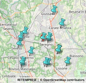 Mappa Via Enrico Toti, 20831 Seregno MB, Italia (3.82688)
