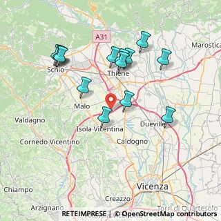 Mappa Via Bassi, 36030 Villaverla VI, Italia (7.63929)