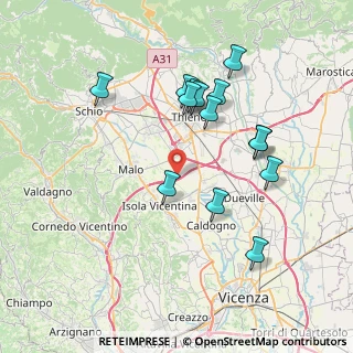 Mappa Via Bassi, 36030 Villaverla VI, Italia (7.27857)