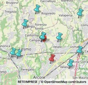 Mappa Via Gabriele Colombo, 20857 Camparada MB, Italia (2.21818)