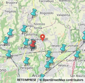 Mappa Via Gabriele Colombo, 20857 Camparada MB, Italia (2.7305)