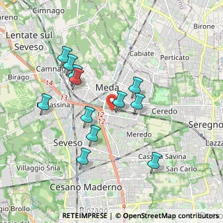 Mappa Via Tolmezzo, 20821 Meda MB, Italia (1.76333)