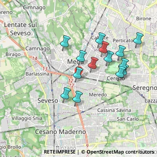 Mappa Via Tolmezzo, 20821 Meda MB, Italia (1.74643)
