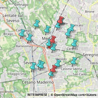 Mappa Via Tolmezzo, 20821 Meda MB, Italia (1.845)