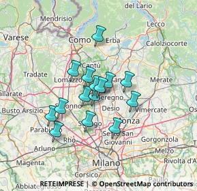 Mappa Via Tolmezzo, 20821 Meda MB, Italia (9.68867)