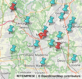 Mappa Via Tolmezzo, 20821 Meda MB, Italia (4.7405)