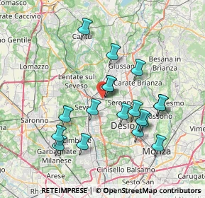 Mappa Angolo Via Caduti Medesi, 20821 Meda MB, Italia (6.98667)