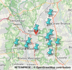 Mappa Angolo Via Caduti Medesi, 20821 Meda MB, Italia (3.60667)