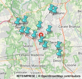Mappa Angolo Via Caduti Medesi, 20821 Meda MB, Italia (3.32308)