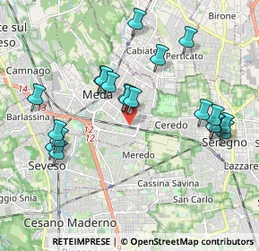 Mappa Angolo Via Caduti Medesi, 20821 Meda MB, Italia (1.9775)