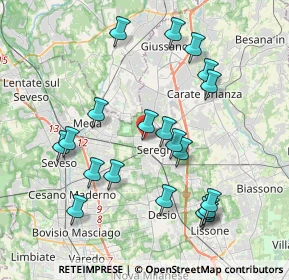 Mappa Via de Bernardi, 20831 Seregno MB, Italia (3.9955)