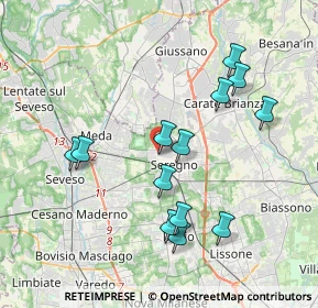 Mappa Via de Bernardi, 20831 Seregno MB, Italia (3.73385)