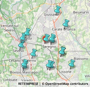 Mappa Via de Bernardi, 20831 Seregno MB, Italia (3.82688)