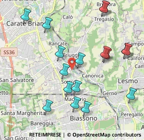 Mappa Via Molino Bassi, 20845 Sovico MB, Italia (2.22176)