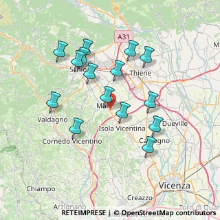 Mappa Via Cà Bianca, 36034 Malo VI, Italia (7.01533)