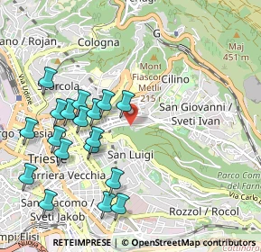 Mappa Via Dei Bonomo, 34126 Trieste TS, Italia (1.09167)