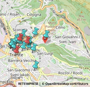 Mappa Via Dei Bonomo, 34126 Trieste TS, Italia (1.1075)