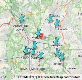 Mappa Via Beato Angelico, 20821 Meda MB, Italia (3.6425)