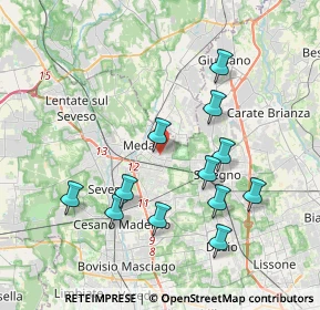 Mappa Via Beato Angelico, 20821 Meda MB, Italia (3.7375)