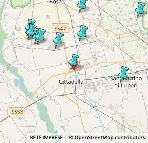 Mappa Via Niccolò Copernico, 35013 Cittadella PD, Italia (6.18389)