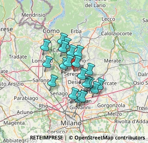 Mappa Via Stelvio, 20831 Seregno MB, Italia (9.3945)