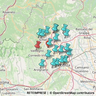 Mappa Piazza De Gasperi, 36034 Malo VI, Italia (11.0625)
