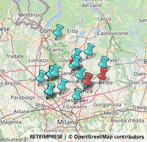 Mappa Via Madrid, 20831 Seregno MB, Italia (10.3635)