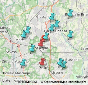 Mappa Via Carroccio, 20831 Seregno MB, Italia (3.72071)
