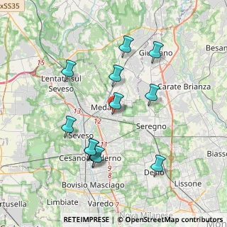 Mappa Via XXIV Maggio, 20821 Meda MB, Italia (3.74)